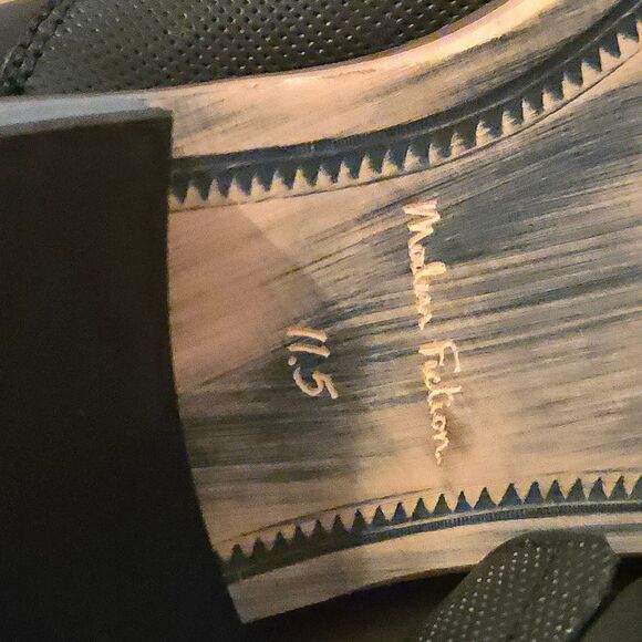 Modern Fiction Black Leather Oxfords Accent 11.5 Preppy Old Money Collegiate - Picture 12 of 13